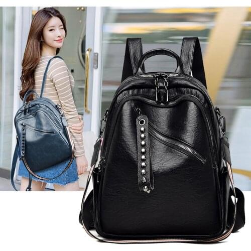 Travel Bag for Teenage Girls Mochilas Hot Fashion Women Leather Backpack Large Capacity Female Shoulder Bag Ladies Casual School