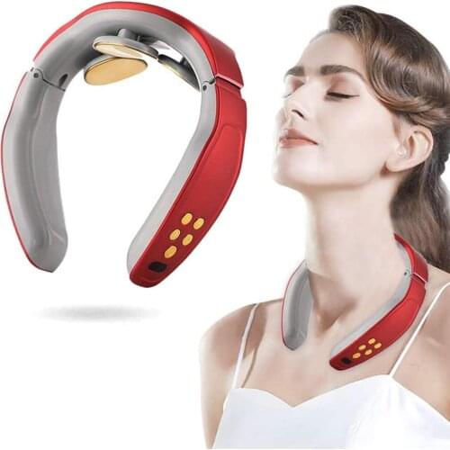 Electric Shoulder Neck Massager USB Chargeable Pain Relief Wireless Heating Neck Massage Machine for Home Office Sport Car