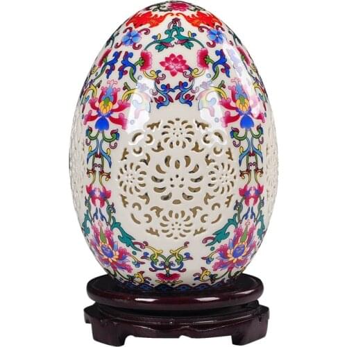 Jingdezhen porcelain vase decorative ornaments hollowed out lucky eggs handicrafts furnishings living room accessories gifts