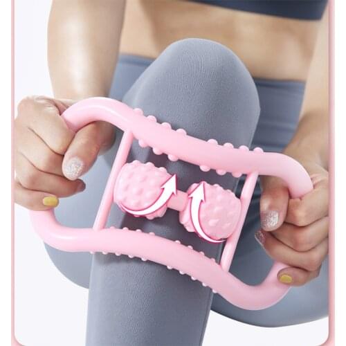 Fitness Yoga Massager with Two Massage Ball Muscle Roller Bodybuilding Neck Back Shoulder Leg Massage Physical Therapy Equipment