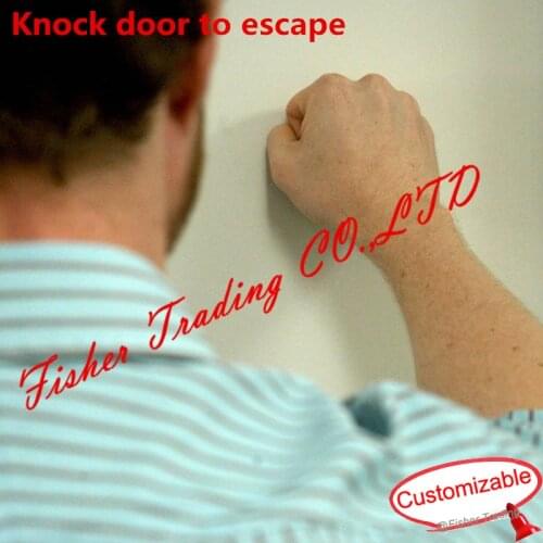 Takagism game prop, Knock at the door to escape, secret in door, mystery game of door,Fisher real life room escape prop