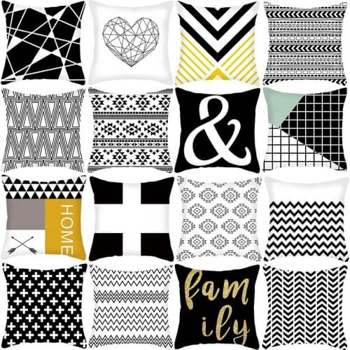 HOT SALES Throw Pillow Case Abstract Black and White Cushion Covers for Home Sofa Chair Decorative Pillowcases