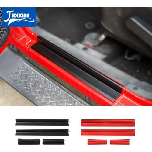 JIDIXIAN Car Door Sill Scuff Plate Entry Guard Trim for Jeep Wrangler JK 2007 2008 2009 2010 2011 2012 2013-2017 Accessories