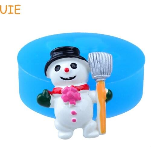 JYL284U 27mm Kawaii Christmas Snowman Flexible Silicone Mold - Cake Decorating, Fondant Craft, Resin, Chocolate, Cookie Biscuit