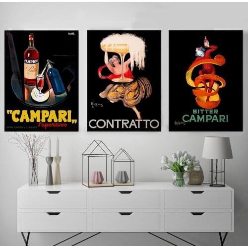 Canvas Painting Vintage Italian Wine Retro Food and Drink Italy Cafe Restaurant Print Poster Wall Art Foodie Kitchen Room Decor