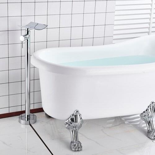 Bathroom Bathtub Faucet Standing Chrome Bathtub Shower Faucet 360 Rotation Swivel Spout with Flexible Hand Tap Mixer Shower