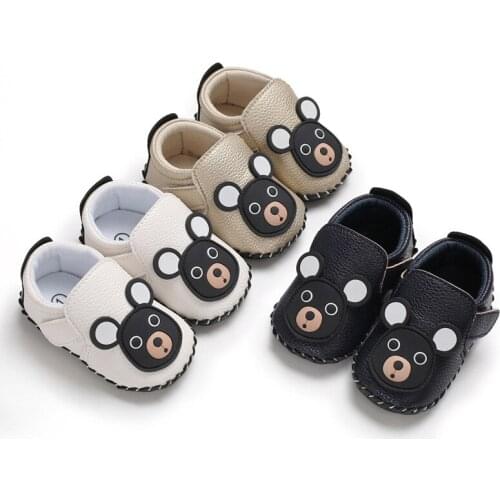 New PU Bear Fashion Sneakers Newborn Baby Crib Shoes Boys Girls Infant Toddler Soft Sole First Walkers Baby Shoes