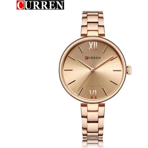CURREN 9017 Fashion Casual Ladies Watch Women Famous Brand Steel Mesh Simple Watch Women Waterproof Quartz Watch women
