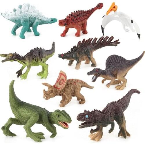 12pcs Set Mini Animals Dinosaur Simulation Pterosaur Tyrannosaurus Model Figures Collection Kids Toy Gift Home Decoration