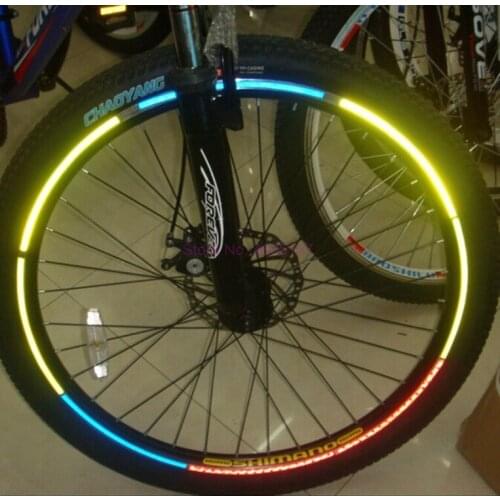 By DHL 2000pcs Bicycle reflector Fluorescent Bike Bicycle Sticker Cycling Wheel Rim Reflective Stickers Decal Decoration