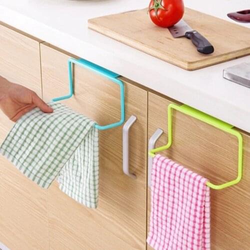 Plastic Hanging Holder Towel Rack Multifunction Cupboard Cabinet Door Back Kitchen Accessories Home Storage Bathroom Furniture W