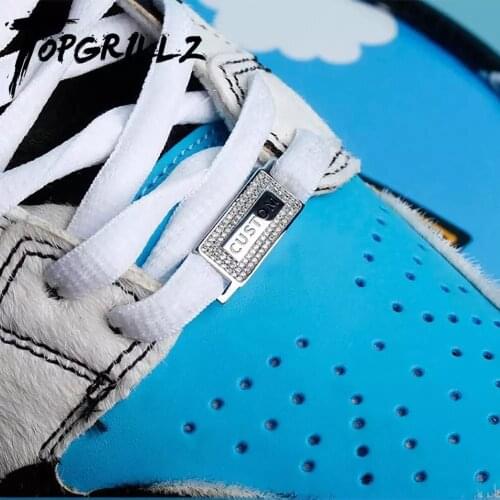 TOPGRILLZ Custom Name Shoelace Buckle Iced out Cubic Zirconia Shoelace Buckle Sports Accessories DIY Sneaker Kits Buckle