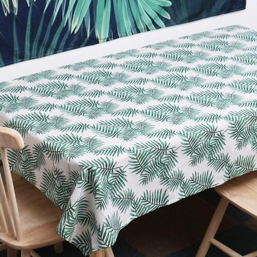 Christmas Tablecloth Decoration Cotton Linen Anti-Harry Leaf Print Tablecloth Coffee Table Cloth Christmas Home Table Decoration