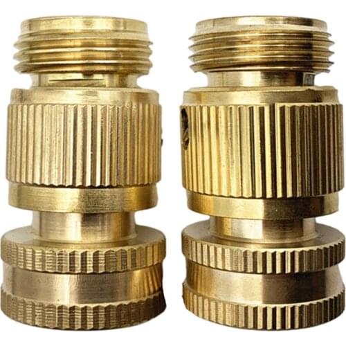 Garden Water Pipe Brass 3/4 Hose Quick Connector Lengthen Extend Pipe Copper Connector With lock Nut Car Wash Water Gun Fittings