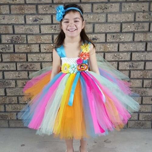 Candy Bright Color Girls Tutu Dress with Headband Spring Summer Short Dress for Photography Prop Birthday Party