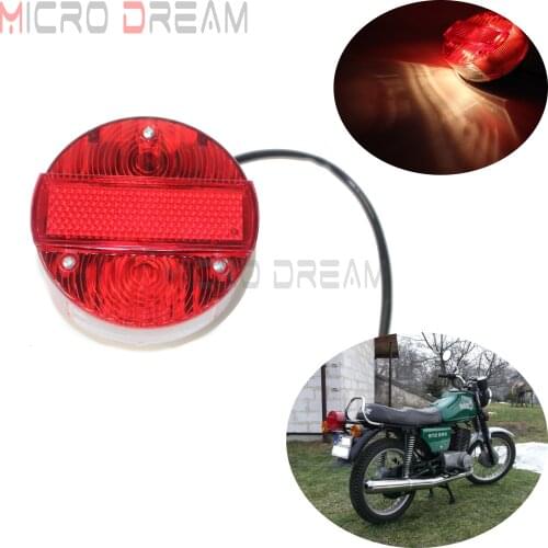 Motorcycle Filaments Brake Taillight w/ License Plate Lights For MZ ETZ 150 250 251 301 Simson SR50 S51 Suzuki TS 125 150 250