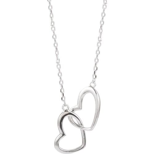 ZEMIOR Sterling Silver 925 Jewelry Choker Necklace For Women Minimalist Double Cross Heart Pendant Necklaces Anniversary Gift