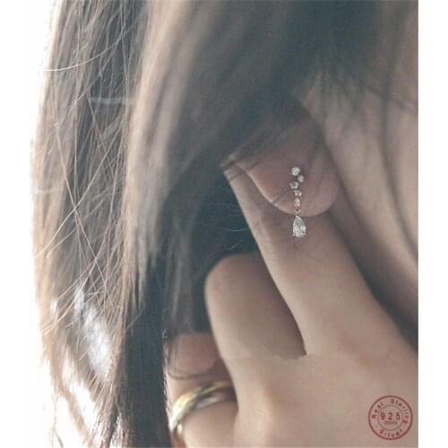 925 Sterling Silver Plated 14k Gold Micro-inlaid Zircon Small Sparkling Crystal Earrings Women Fashion Party Jewelry Accessories