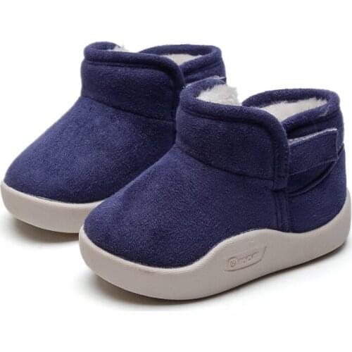 Winter kids baby snow boots girls plush velvet toddler shoes children cotton warm non-slip shoes kids boys soft bottom boots