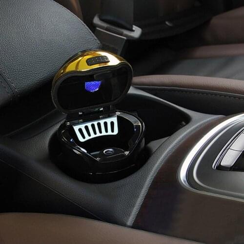 1pcs Stainless Steel Car Auto Travel Solar Power LED Light Cigarettes Smoking Ash Holder Cup Ashtray Car Styling Universal Size