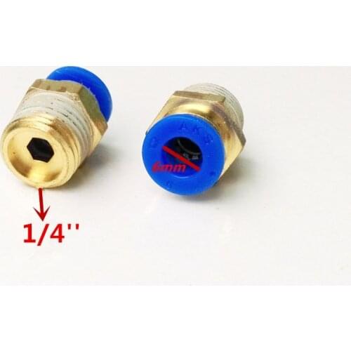 10pcs/lot 6mm Tube 1/4'' Thread Pneumatic Fitting Quick Joint Connector PC6-2
