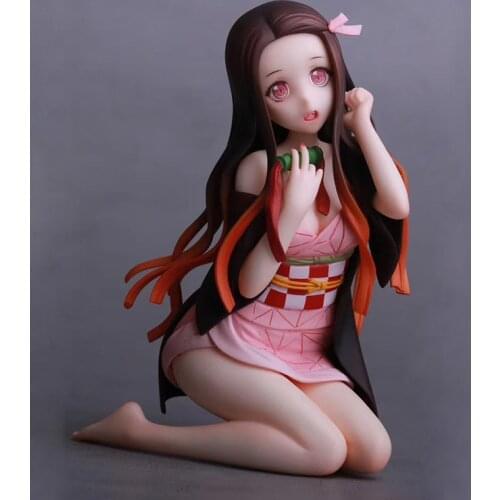 15CM Anime Figure Demon Slayer Kamado Nezuko Action Figure Kneeling Version Nezuko Kamado PVC figure Toy Brinquedos