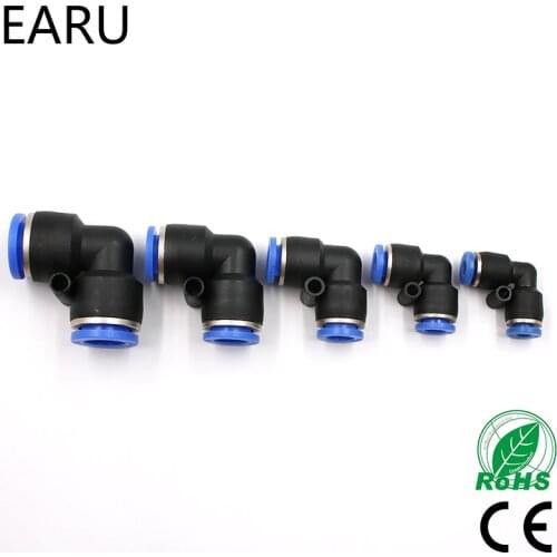 5pcs PV4 6 8 10 12MM Pneumatic L Type Elbow Fitting Plastic Pipe Connector Quick Fitting Angle Adapter Plug