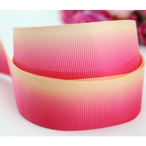 9mm-75mm Colorful Gradient Custom printed grosgrain ribbon DIY headband tape webbing 50 yards
