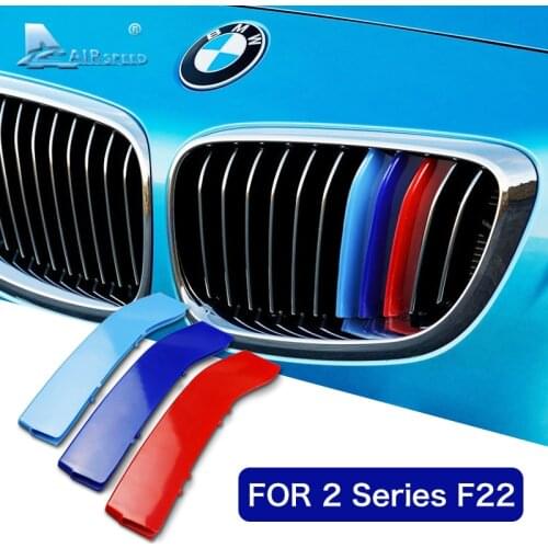 Airspeed for BMW F22 2 Series Car Front Grill Stripes Covers Clips Motorsport Decorations Trim Stickers Accessories Car-styling