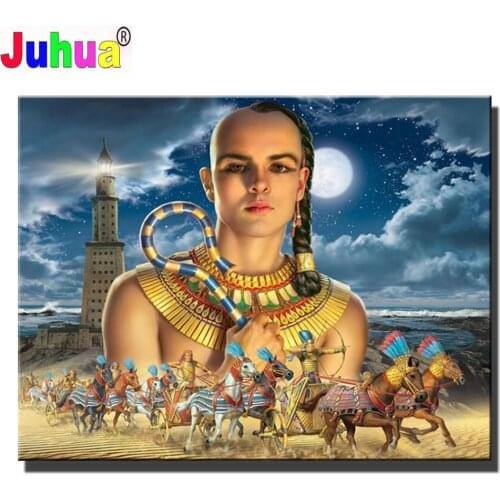 5d Diy diamond embroidery Ancient Egypt kingdom diamond painting full square round drill mosaic art hero pattern decor