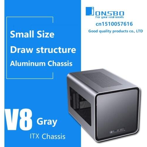 JONSBO V8 Desktop ITX Aluminum Case Support 240 Water Cooling or Fan TYPE-C Interface