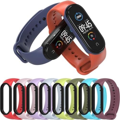 BOORUI global version mi band 6 strap black side double color wrist band strap for xiaomi mi band 5 6 with top silicone