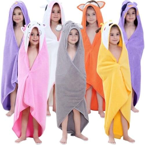 Baby Animal Cartoon Hooded Towel Beach Bath Robes Soft Children Towels Suit Towel For Boys Girls Kids Bathrobe