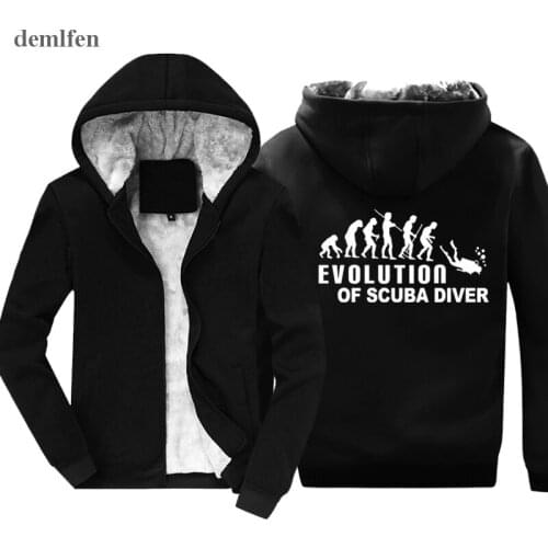 Evolution Of Scuba Diver Dive Down Flag Dive Funny Hoodies Mens New Designs Winter Style Hoody Sweatshirt Top Jacket
