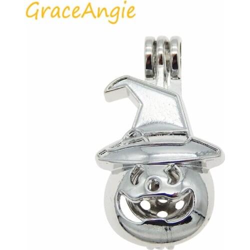GraceAngie 1pcs/pack Pumpkinm Model Phase Box Necklace Aromatherapy Essential Oil Diffuser Locket or Beads Cage Best Gift