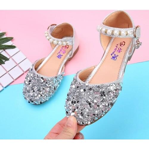 Summer Children Korean Rhinestone Sandals Princess Shoes For Girls Wedding Party Crystal Shoes 5 6 7 8 9 10 To 11 12 Years Old