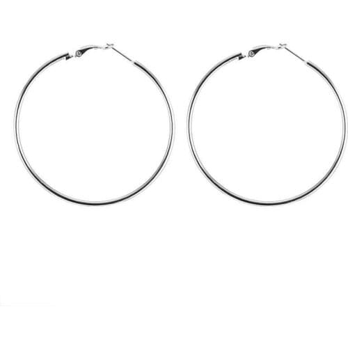 Fashion Large Circle Hoop Drop Earrings For Women 2021 Vintage Statement Simple Gold Round Female Hanging Earrings Silvery Jewel