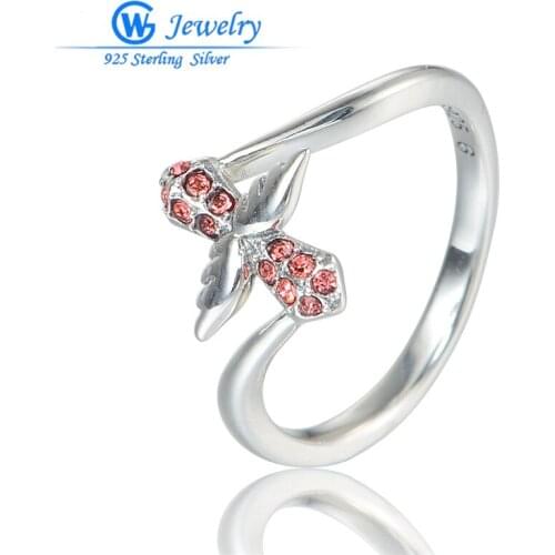 Trendy jewelry 925 Sterling Silver Rings Angel Wings Ring Jewelry Gifts for Engagement or Anniversay