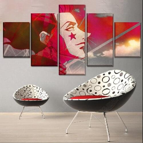 Modular Pictures Home Decorative 5 Piece Anime Hunter x Hunter Hisoka Poster Wall Art Bedroom Living Room Canvas Print Painting