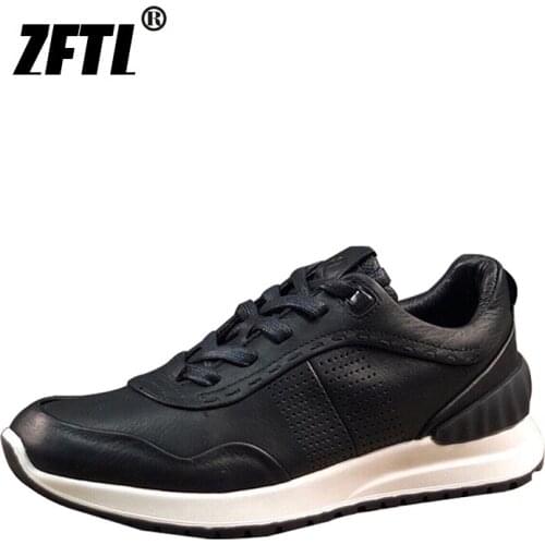 ZFTL Mens Sports Shoes Casual shoes Genuine Leather Outdoor Running shoes Walking shoes Man Lace up Tooling shoes Brand factory