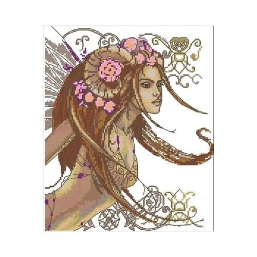 Nimue-Flying Fairy Counted Cross Stitch 11CT 14CT 18CT Cross Stitch Kits Embroidery Needlework Sets