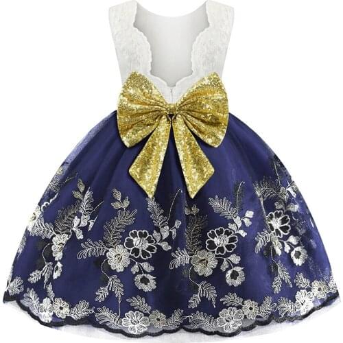 Elegant Girls Dresses Wedding Party Sleeveless Princess Dress for Children Embroidery Clothes Flower Girl Baby Brithday Sundress