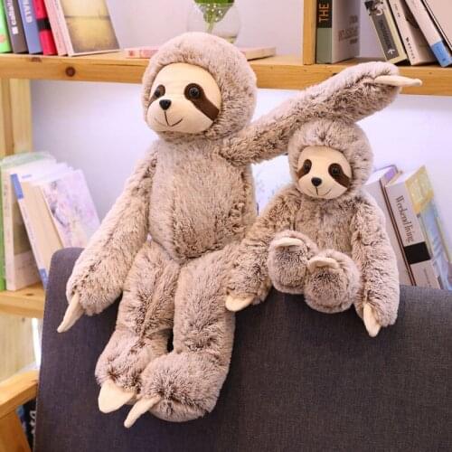 50/70cm Simulation Sloth Plush Animal Toy Soft Animal Stuffed Lifelike Sloth Dolls Baby Bear Toys For Kids Lover Birthday Gift