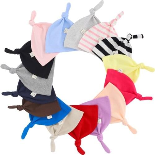 Baby Hats Cute Tail Fetal Cap for Newborn Infant Beanies Knitted Solid Color Boy Girls Beanie Caps kids Warmer Bonnet Casual Cap