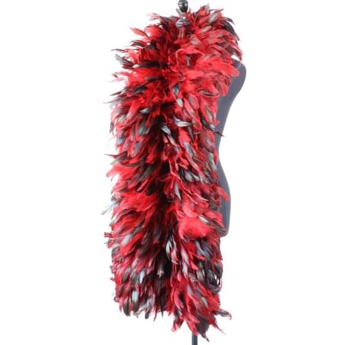 200 Grams Big Feather Boa Carnival Stage Clothing Accessory Width 20CM Natural Rooster Feather Scarf 2 Meters Craft Plumes Shawl