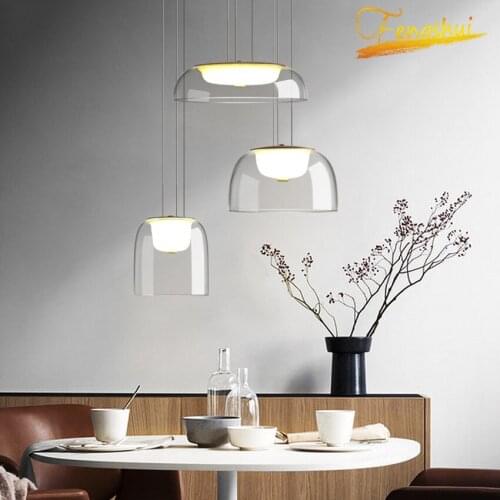 Modern Minimalist Glass Pendant Lights Lighting Living Bedroom Kitchen Hotel LED Pendant Lamp Interior Decoration Hanging Lamp