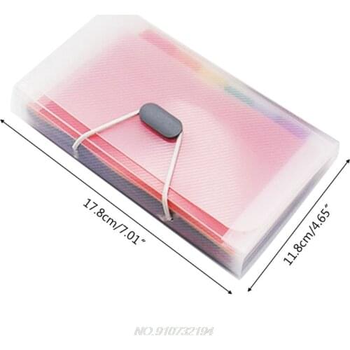 Rainbow Color A6 Document Bag Cute Mini Bill Receipt File 13 Grids Pouch Folder Organizer Holder N25 20 Dropshipping