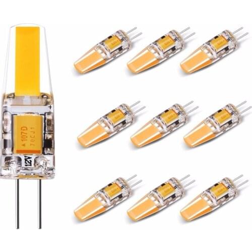 LED G4 Bulb, 2 Watt(Equivalent 25 Watt G4 Halogen lamp), 2700K 210LM Warm White, Bi-pin COB DC 12 Volt Landscape Light, 10X
