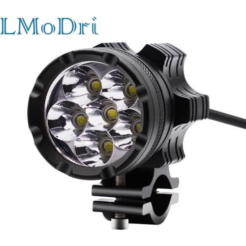 LMoDri Motorcycle LED Headlight LED Motorbike Spotlight Headlamp 48V 30W Motor Spot Head Lights 6500K Driving Auxiliary Lamp