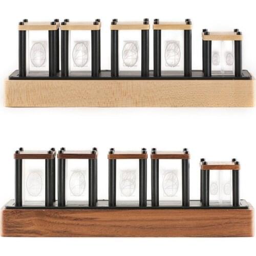 Time tube Glow tube Quasi-glow tube clock LED digital solid wood Chinese night light Brightness adjustable